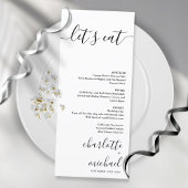 SERENITY Modern Minimalist Let's Eat Wedding Menu