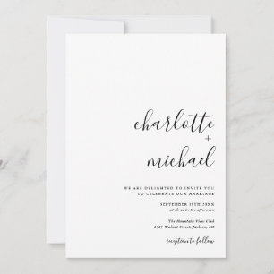 SERENITY Modern Minimalistisch Script Bruiloft Kaart