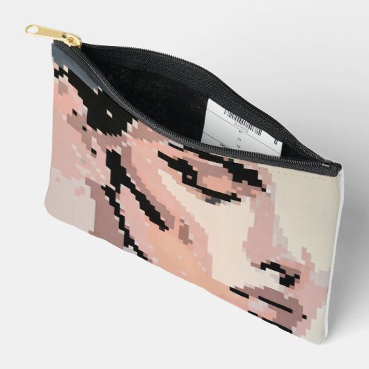 Serenity Modern Neutral Pixel Art Portrait Etui (Open)