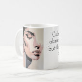 Serenity Modern Neutral Pixel Art Portrait Koffiemok (Voorkant links)