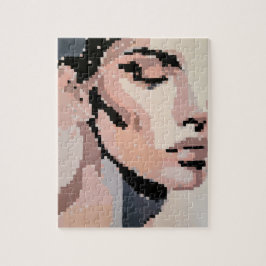 Serenity Modern Neutral Pixel Art Portrait Legpuzzel