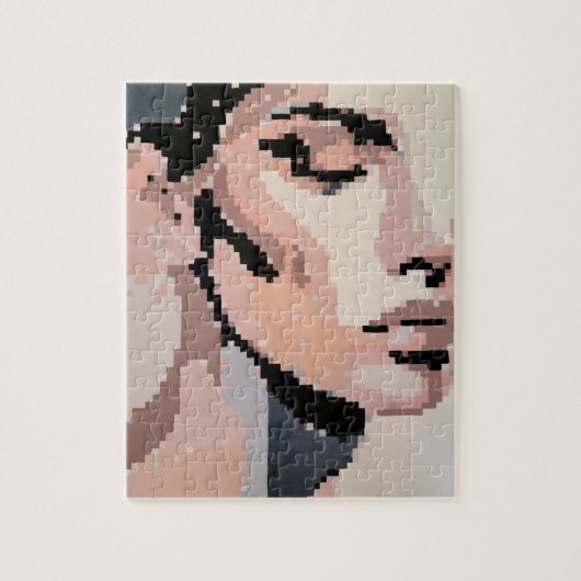 Serenity Modern Neutral Pixel Art Portrait Legpuzzel (Verticaal)