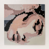 Serenity Modern Neutral Pixel Art Portrait Legpuzzel (Horizontaal)
