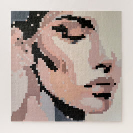 Serenity Modern Neutral Pixel Art Portrait Legpuzzel