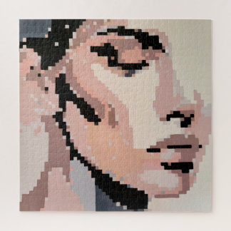 Serenity Modern Neutral Pixel Art Portrait Legpuzzel