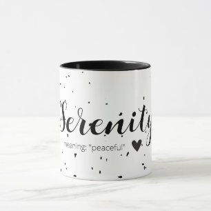 Serenity Name betekenend Minimal Modern Black Whit Mok