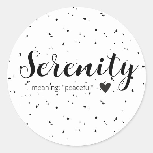 Serenity Name betekenend minimale moderne zwarte m Ronde Sticker (Voorkant)
