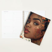 Serenity Noir Floral Afrocentric Notepad Planner (Display)