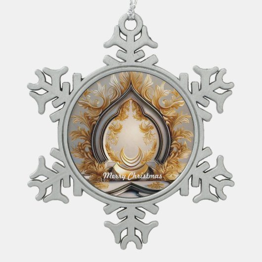 "Serenity of Mind" Tin Sneeuwvlok Ornament (Voorkant)