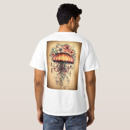 Serenity of the Depth Enchanting Jellyfish T-Shirt (Achterkant volledig)
