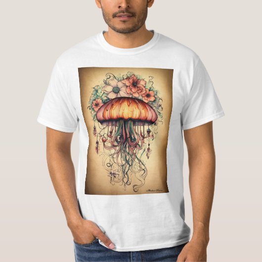 Serenity of the Depth Enchanting Jellyfish T-Shirt (Voorkant)