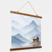 Serenity Peaks — Gold Mountain Landscape Tapestry Hangend Wandkleed (Gebogen)