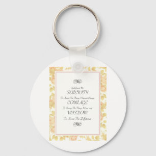Serenity Poem met Roos Border Sleutelhanger