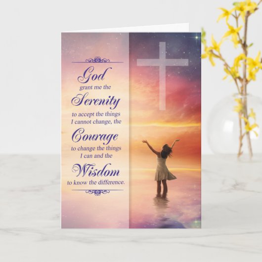 Serenity Prayer 12-staps herstel Kaart (Gele Bloem)