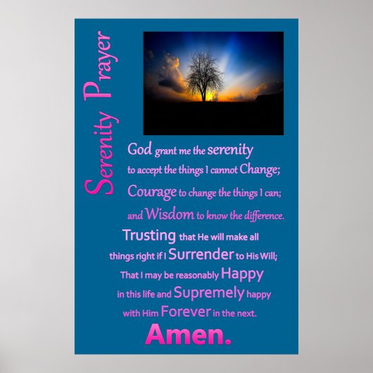 Serenity Prayer Alone Tree Poster (Voorkant)