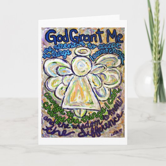 Serenity Prayer Angel Art Greeting of Note Cards Kaart (Voorkant)