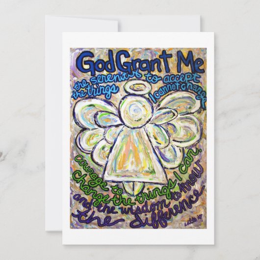 Serenity Prayer Angel Art Invitation of Invites Kaart (Voorkant)