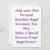 Serenity Prayer Angel Art Invitation of Invites Kaart (Achterkant)