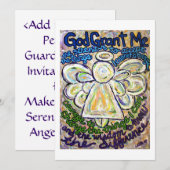 Serenity Prayer Angel Art Invitation of Invites Kaart (Voorkant / Achterkant)