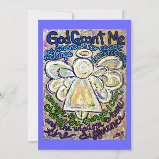 Serenity Prayer Angel Art Invitation of Invites Kaart (Voorkant)