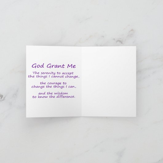 Serenity Prayer Angel Art Note of Wenskaart Kaart (Binnen)