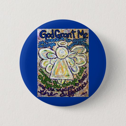 Serenity Prayer Angel Art Painting Button (Voorkant)