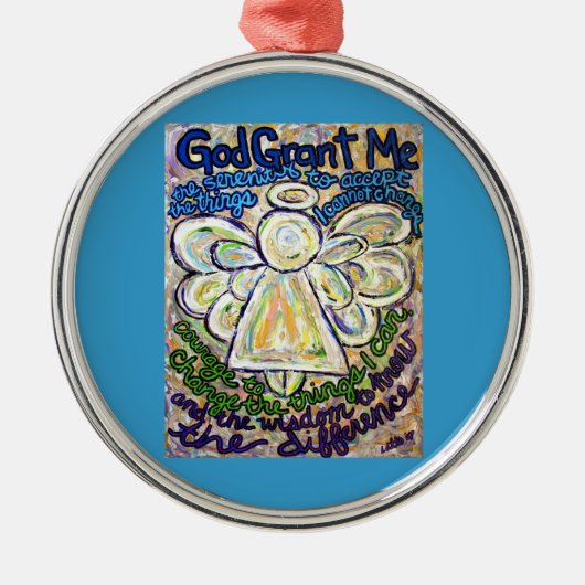Serenity Prayer Angel Art Painting Ornament Charm. (Voorkant)