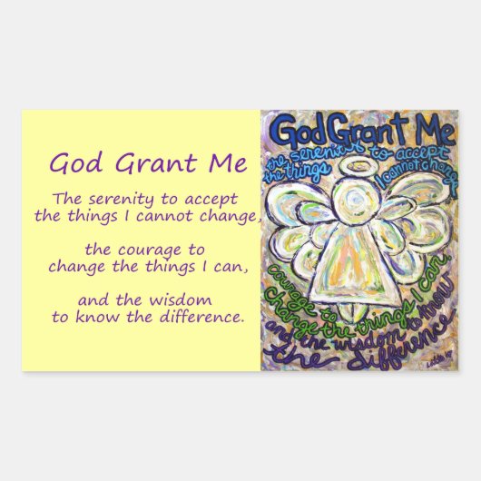 Serenity Prayer Angel Art Painting Stickers (Voorkant)