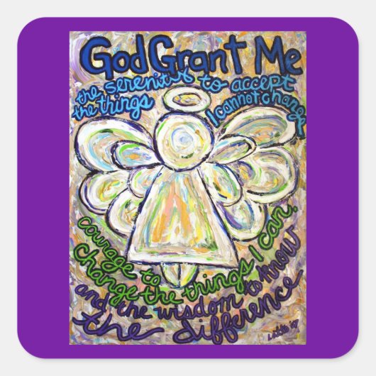 Serenity Prayer Angel Art Painting Stickers (Voorkant)
