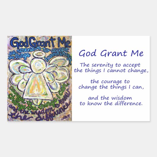 Serenity Prayer Angel Art Painting Stickers (Voorkant)