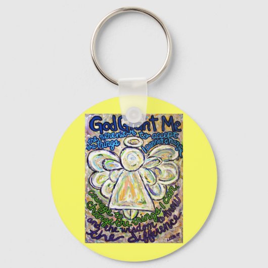 Serenity Prayer Angel Art Sleutelhanger Pendant (Voorkant)