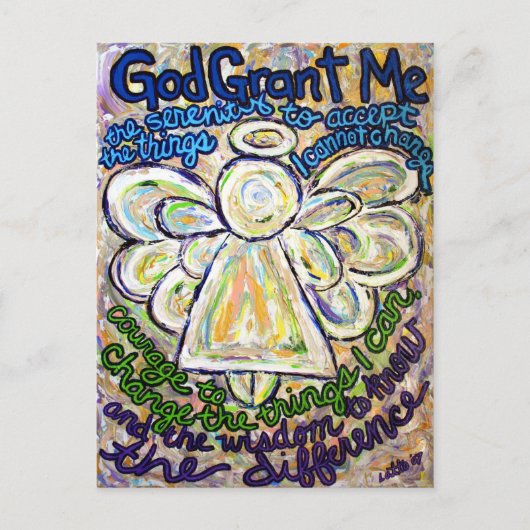 Serenity Prayer Angel Painting Art Briefkaarten (Voorkant)
