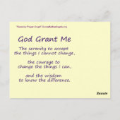 Serenity Prayer Angel Painting Art Briefkaarten (Achterkant)