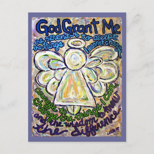 Serenity Prayer Angel Painting Art Briefkaarten (Voorkant)