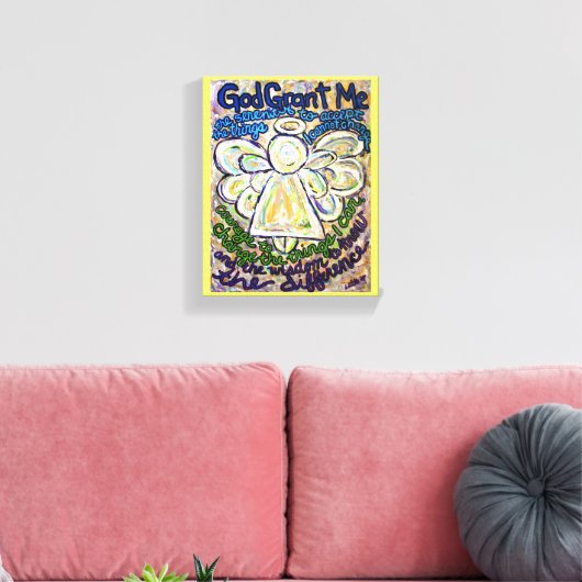 Serenity Prayer Angel Painting Art Print (Small) (Insitu (Woonkamer))