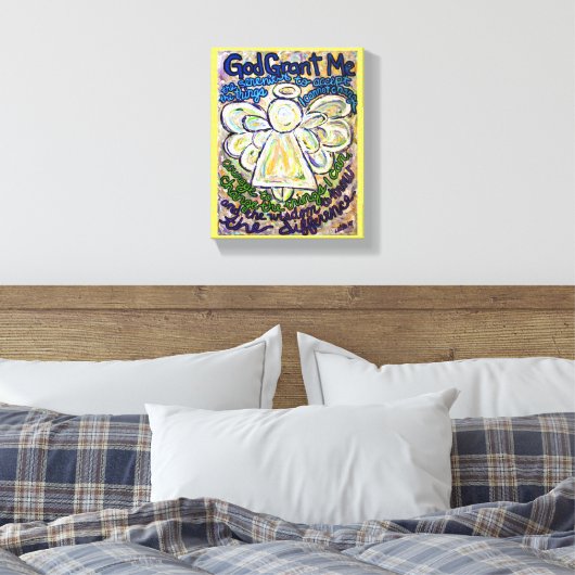 Serenity Prayer Angel Painting Art Print (Small) (Insitu (Slaapkamer))