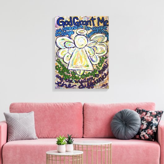 Serenity Prayer Angel Painting Canvas Art afdrukke (Insitu (Woonkamer))
