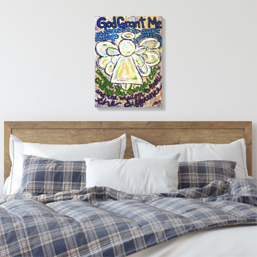 Serenity Prayer Angel Painting Canvas Art afdrukke (Insitu (Slaapkamer))