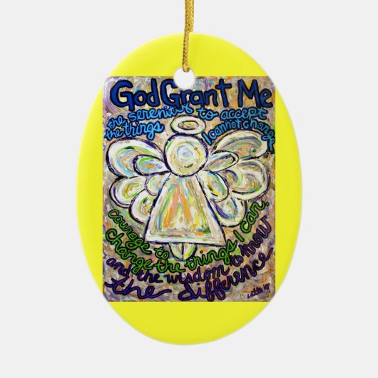 Serenity Prayer Angel Painting Ornament Pendant (Voorkant)