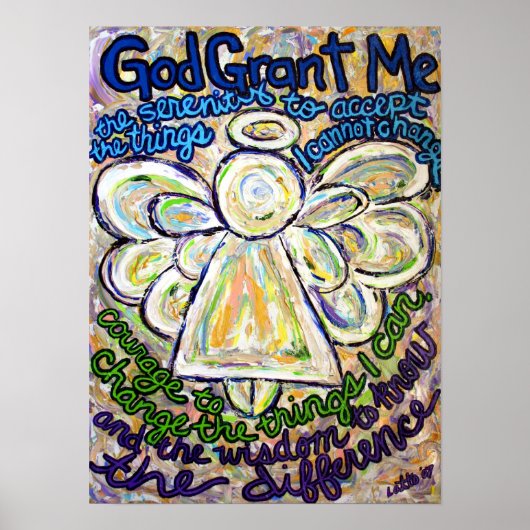 Serenity Prayer Angel Painting Poster (medium) (Voorkant)