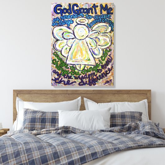 Serenity Prayer Angel Painting Wrapped Canvas Art (Insitu (Slaapkamer))