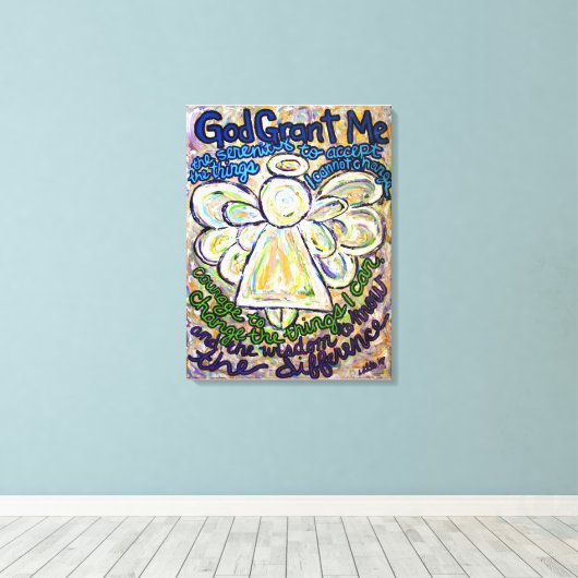 Serenity Prayer Angel Painting Wrapped Canvas Art (Insitu (Houten vloer))