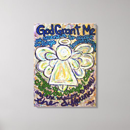Serenity Prayer Angel Painting Wrapped Canvas Art (Voorkant)