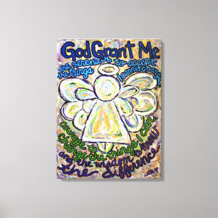 Serenity Prayer Angel Painting Wrapped Canvas Art Afdruk