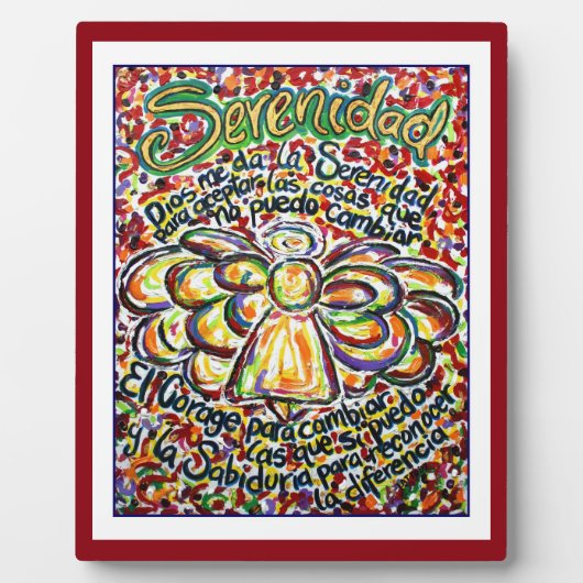 Serenity Prayer Angel (Spaans schilderkunst Plaque Fotoplaat (Voorkant)