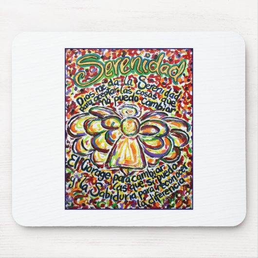 Serenity Prayer Angel (Spaanse tekst) Muismat (Voorkant)