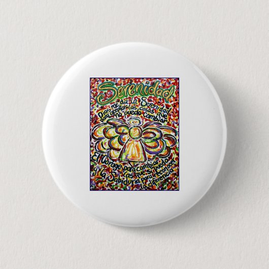 Serenity Prayer Angel (Spaanse tekst) Ronde Button 5,7 Cm (Voorkant)