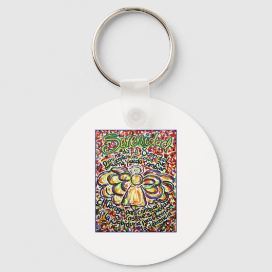 Serenity Prayer Angel (Spaanse tekst) Sleutelhanger (Voorkant)