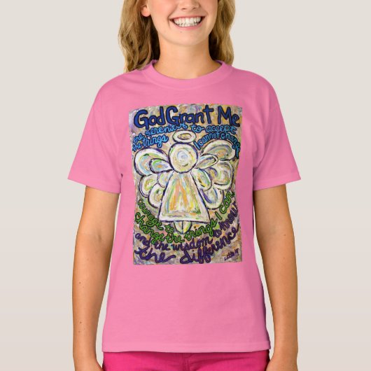 Serenity Prayer Angel T-shirt (Double Angels) (Voorkant)