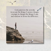 Serenity Prayer Beach Scene with Seagulls Poster